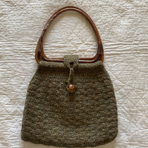 Vintage 70s Wool Hobo Bag - Picture 1 of 12